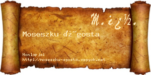 Moseszku Ágosta névjegykártya
